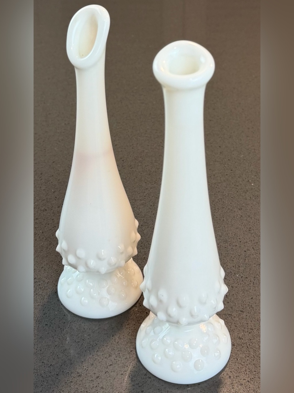 (2-Piece) Vintage White Milk Glass Hobnail Bud Vases, OS - Picture 14 of 14